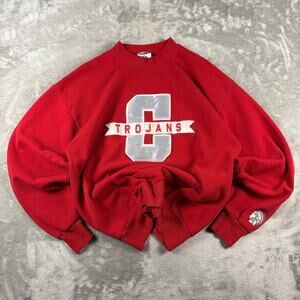 VTG Style California Trojans Y2K Red Pullover Casual Thick Crewneck Jerzzes